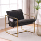 2 Chairs in 1 Box, Upholstered Hanging Armchair with Arm PocketsMetal frame, gold-plated craftsmanship, crushed foam cushions and skin-friendly woven fabric for living room and bedroom. Dark Gray Livingsource
