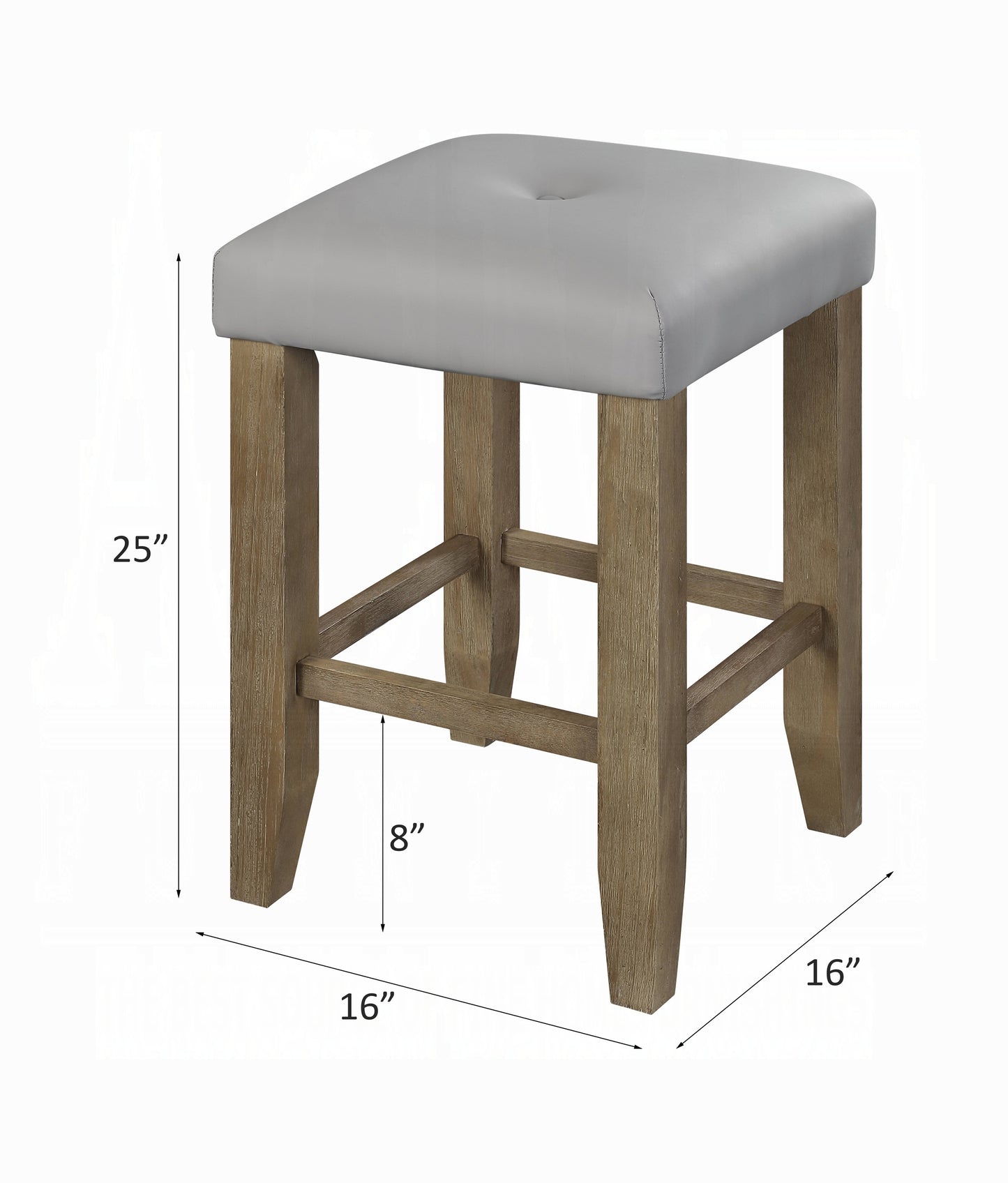 Grey and Oak Counter Height Stools (Set of 2)