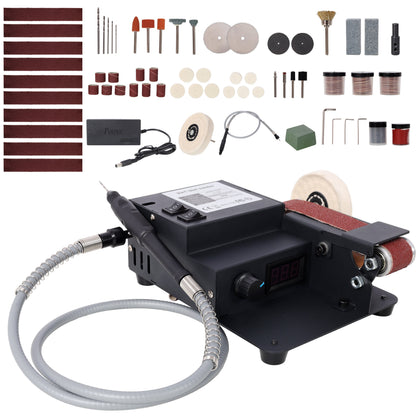 2-in-1 Belt Sander,350W Dual Motor Rotary Tool Sand Belt,Mini Electric Belt Sander Desktop Polisher,Multifunctional Power Tool SolidRoot Buy Furniture USA