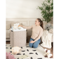 EVG Laundry Hamper With Lid PE Rattan Powder Coating Frame Clothes Hampers with 01 Removable Bags, 100L, Gray Color - SolidRoot Buy Furniture USA