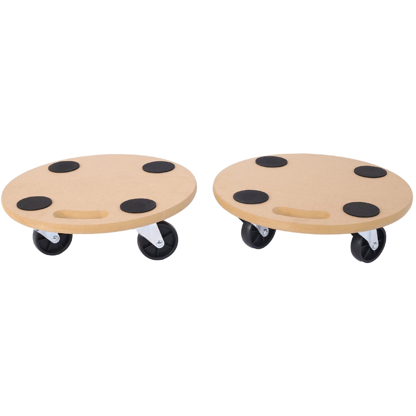 Furniture Moving Dolly, Heavy Duty Wood Rolling Mover with Wheels for Piano Couch Fridge Heavy Items, Securely Holds 500 Lbs (2pcs 15" Round Platform) - SolidRoot Buy Furniture USA