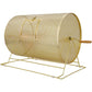 Raffle Drum,Holds 10000 Tickets or 300 Ping Pong Balls, Metal Lottery Spinning Drawing with Wooden Turning Handle, 14.8 x Ø21.26 inch Brass Plated Raffle Ticket Spinning Cage, for Bingo Ballot Livingsource