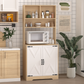 Pantry Cabinet with 2 Doors, 3-Tier Modern Kitchen Cabinet with Shelves, Freestanding Larder Cupboard, Kitchen Pantry Storage Cabinet for Kitchen, Dining Room Livingsource