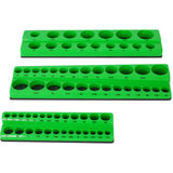 3 Piece SAE Magnetic Socket Organizers, Socket Organizers for Toolboxes, Socket Organizer, Magnetic Socket Holder, Black Tool Box Organizer,green,SAE Livingsource