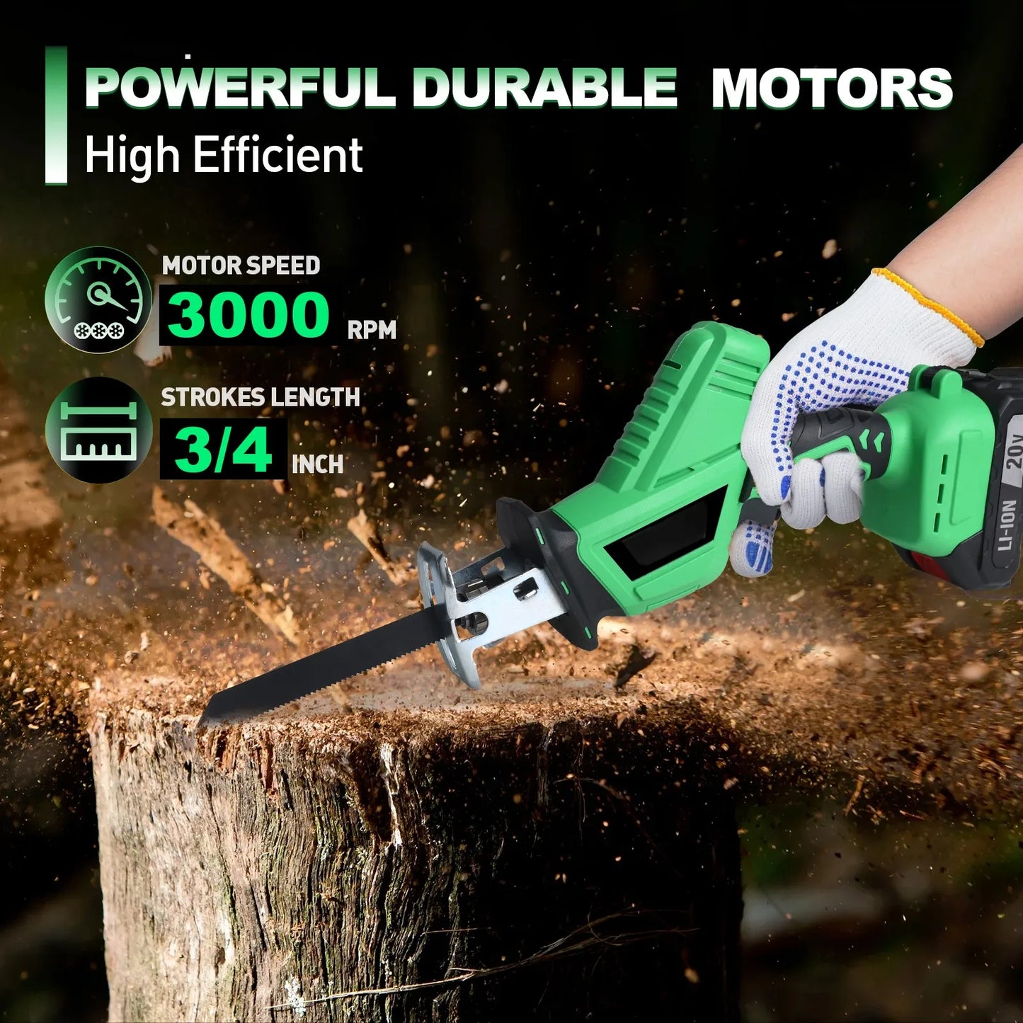 20V Cordless Electric Reciprocal Saw Industrial Grade DIY Tool for Metal Wood PVC & Plastic-Shipped from Local US Warehouse SolidRoot Buy Furniture USA