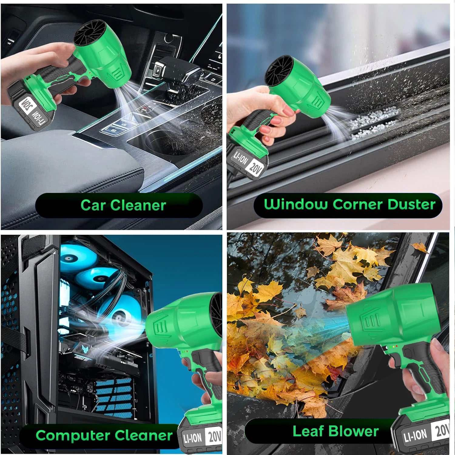 Cordless 20V Turbo Electric Leaf Blower for DIY and BBQ Cleanup. SolidRoot Buy Furniture USA