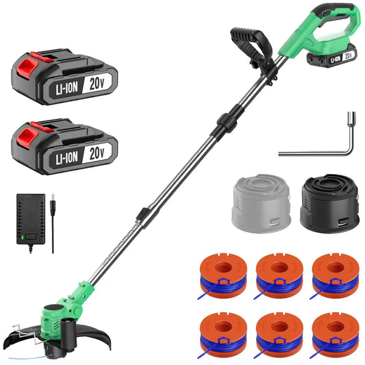 Electric Grass Trimmer 20V Cordless with Folding Handle DIY Grade Local US Warehouse SolidRoot Buy Furniture USA