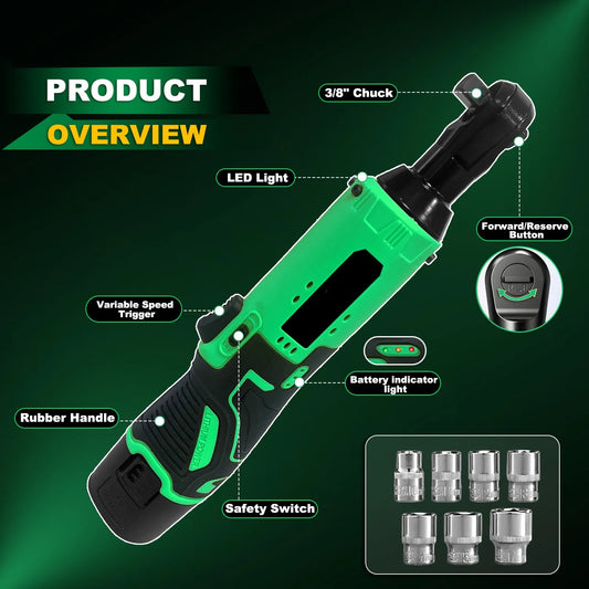 Local US Warehouse 12V Ratchet Wrench DIY Grade Electric Impact Wrench with 45nm Torque for Car Battery Powered SolidRoot Buy Furniture USA