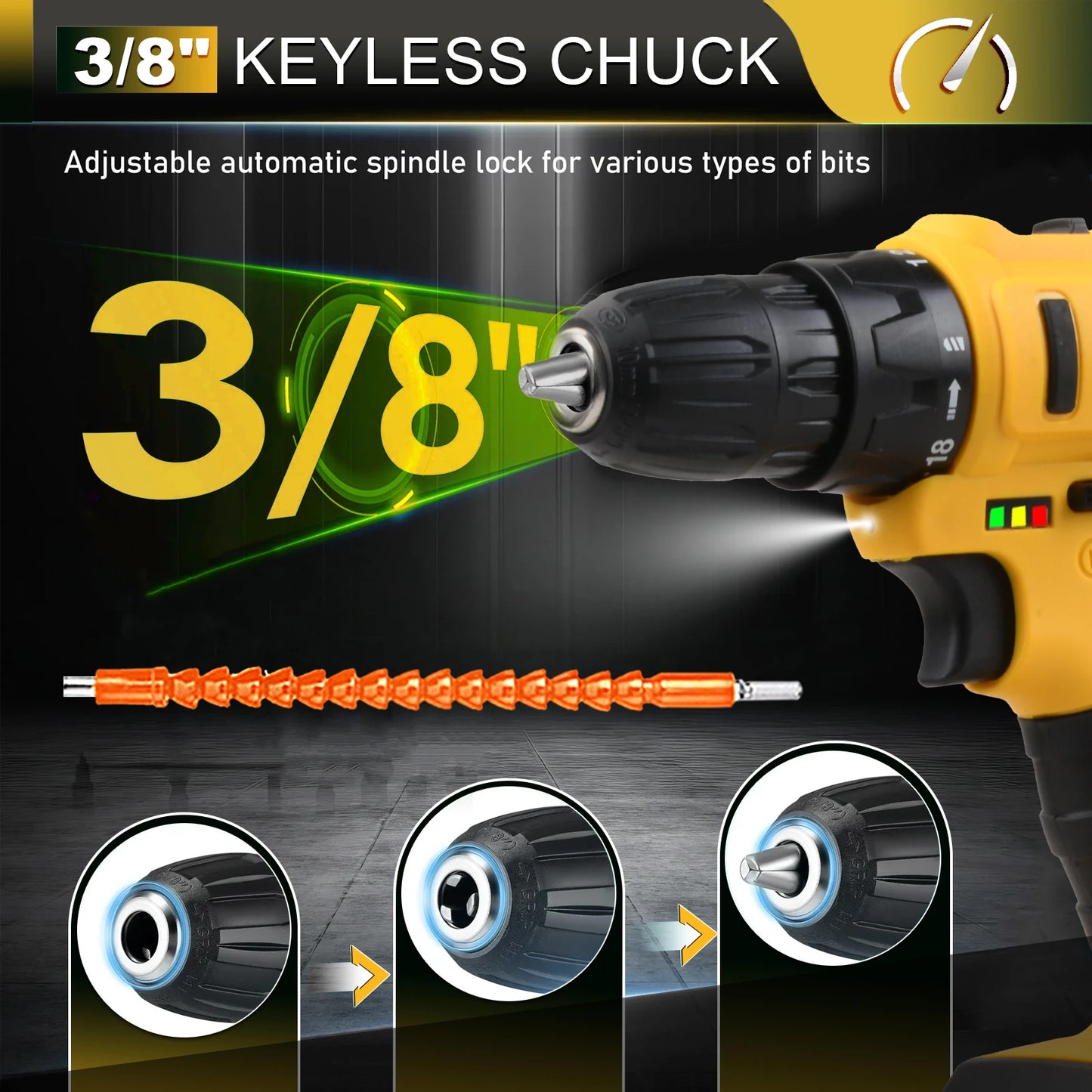 20V Keyless Cordless Drill Set Electric Screwdriver Mini DIY Tools Variable Speed Brushed Motor Power Source Battery Local US SolidRoot Buy Furniture USA