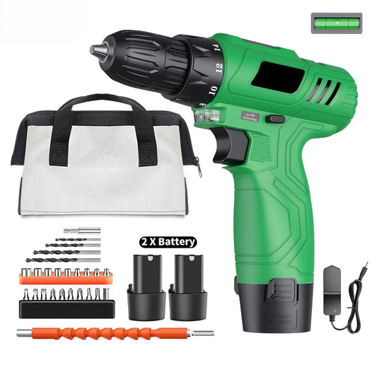 12V Li-ion Cordless Drill Set with Single Speed Keyless Chuck & Brushed Motor Electric Power Tools for DIY US Local Warehouse SolidRoot Buy Furniture USA
