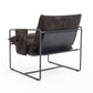 2 Chairs in 1 Box, Upholstered hanging armchair with arm pocket metal frame, crushed foam cushions and skin-friendly braid for living room and bedroom. Dark Gray Livingsource