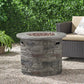 Outdoor 32" Round MgO Propane Fire Pit, Grey Top - 40,000 BTU - SolidRoot Buy Furniture USA