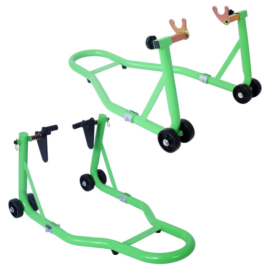 Motorcycle Stand 1000LB Sport Bike Front and Rear Wheel Lift Swingarm Paddock Stands Black U  green Livingsource