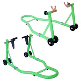 Motorcycle Stand 1000LB Sport Bike Front and Rear Wheel Lift Swingarm Paddock Stands Black U  green Livingsource