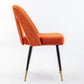 A&A Furniture,Akoya Collection Modern | Contemporary Velvet Upholstered Dining Chair with Nailheads and Gold Tipped Black Metal Legs, Orange，Set of 2 Livingsource