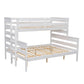 Wood Twin XL over Queen Bunk Bed with Ladder, White - SolidRoot Buy Furniture USA