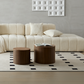 MDF nested table set 2 pieces, handcrafted round coffee table in living/lounge area, walnut color Livingsource