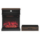 25 inch Stand Side Table with  3-Sided glass Electric Fireplace Livingsource