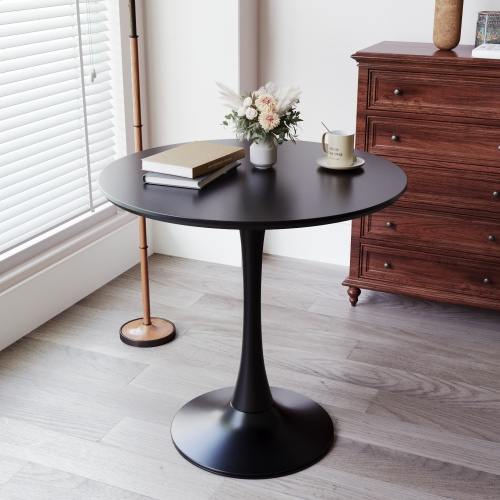 Modern Round Dining Table, ∅31.5'' Kitchen Dining Room Furniture, Coffee Table, Leisure Table, Living Room Table, Black, Christmas Gifts, Christmas Selections