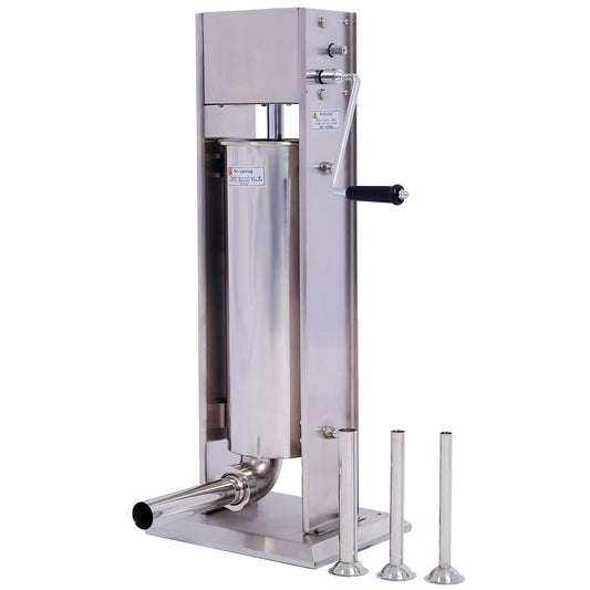 Stainless Steel Commercial Sausage Stuffer,Dual Speed Vertical Sausage Maker 11LB/5L, Meat Filler with 4 Stuffing Livingsource
