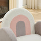 Accent Chair Sofa, Toddler Fabric with Solid Wooden Frame,Rainbow Design Livingsource