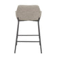 Daniella Industrial Counter Stool in Black Metal and Grey Faux Leather by Set of 2 Livingsource