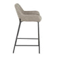 Daniella Industrial Counter Stool in Black Metal and Grey Faux Leather by Set of 2 Livingsource
