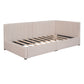 Upholstered Daybed with 2 Storage Drawers Twin Size Sofa Bed Frame No Box Spring Needed, Linen Fabric (Beige) - SolidRoot Buy Furniture USA