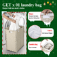 EVG Laundry Hamper With Lid PE Rattan Powder Coating Frame Clothes Hampers with 01 Removable Bags, 100L, Gray Color - SolidRoot Buy Furniture USA