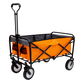 Collapsible Foldable Wagon Cart with strapping system Beach Wagon Utility Cart Utility Wagon Grocery Cart for for Camping Shopping Sports Gardeing Fishing Supports 360lbs All-Terrain Wheels orange Livingsource