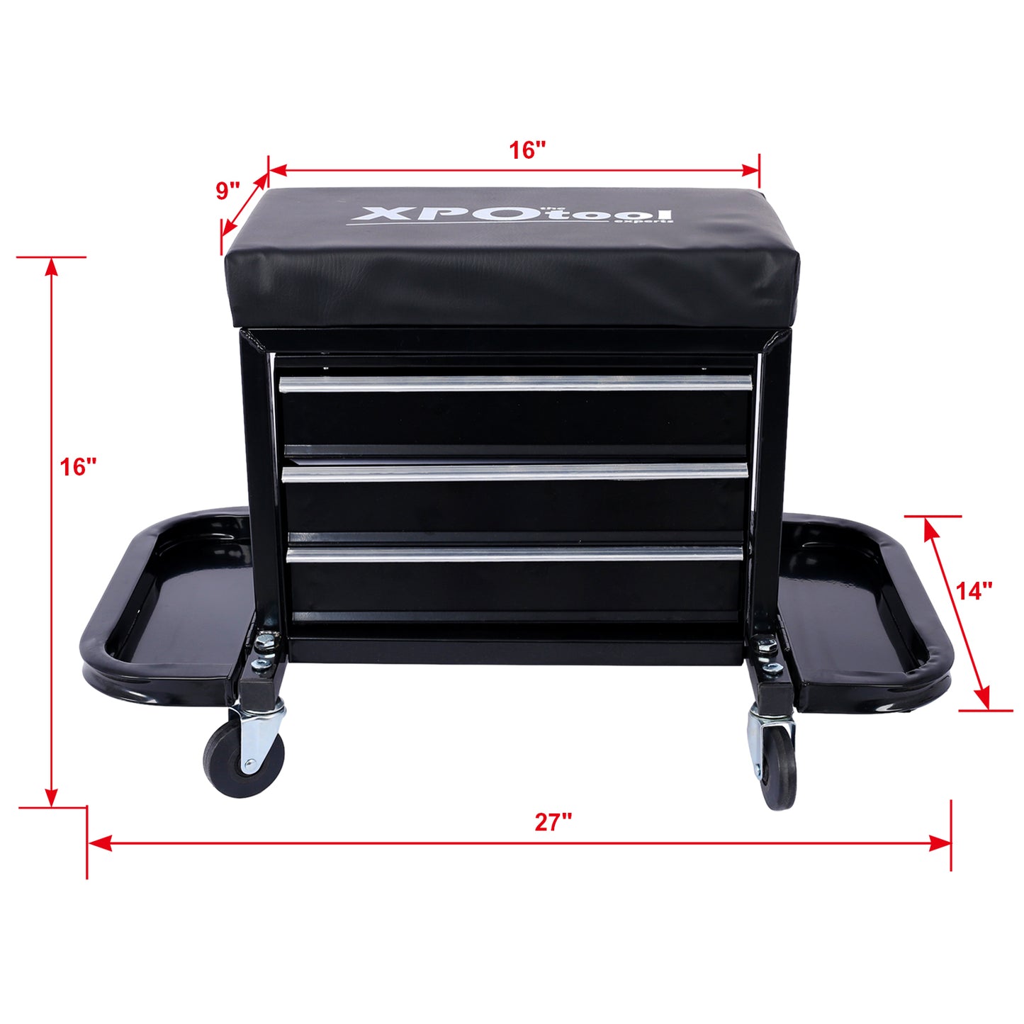 350-Pound Capacity Garage Glider Rolling Tool Chest Seat