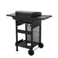 2-Burner Propane Gas BBQ Grill, SS Plancha, 24600BTU Output With Wire Enamel Cooking Grids For Outdoor Barbecue, Foldable Side Table, Hanging Basket, Stainless Steel Livingsource