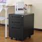 3 Drawer Mobile File Cabinet Under Desk Office,Simple Style Versatile Storage Cabinet for Legal/Letter/A4 Files, 5 Wheel Design Anti-Tilting Cold Rolled Steel Waterproof Moisture-Proof Black Livingsource