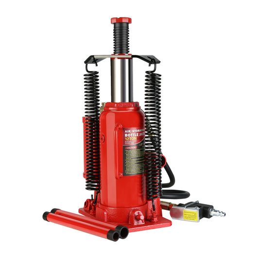 Air Hydraulic Bottle Jack, 12 Ton All Welded Bottle Jack, 10.2-20.1 inch Lifting Range, with 2-Section Long Handle, for Car, Pickup Truck, Truck, RV, Auto Repair, Industrial Engineering SolidRoot Buy Furniture USA