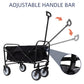 Minimeetall Multi-use Bag Collapsible Foldable Wagon Cart Beach Wagon Heavy Duty Utility Cart Utility Wagon Grocery Cart for for Camping ,3pcs  plastic Liner bag /Cover ,black Livingsource