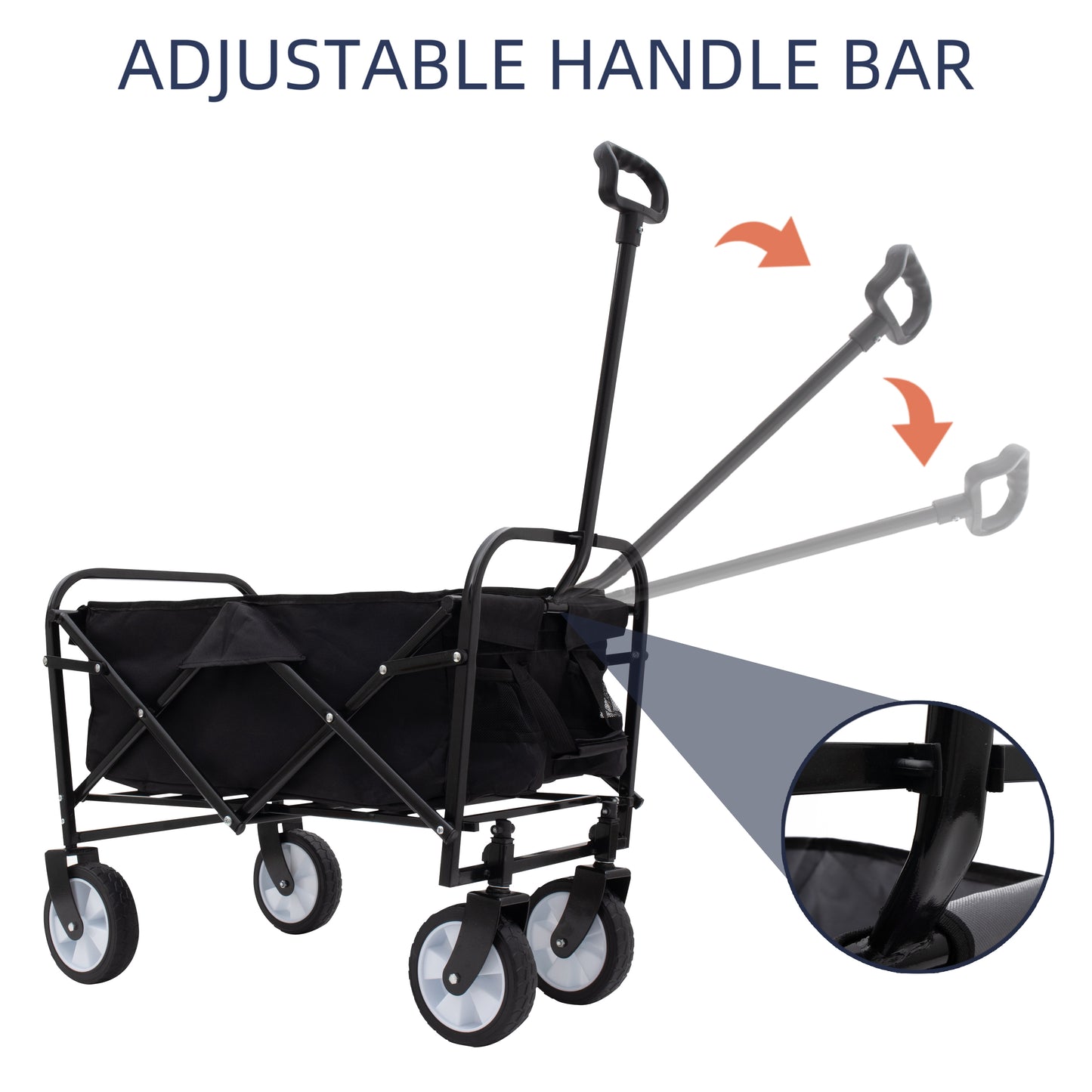 Minimeetall Multi-use Bag Collapsible Foldable Wagon Cart Beach Wagon Heavy Duty Utility Cart Utility Wagon Grocery Cart for for Camping ,3pcs  plastic Liner bag /Cover ,black