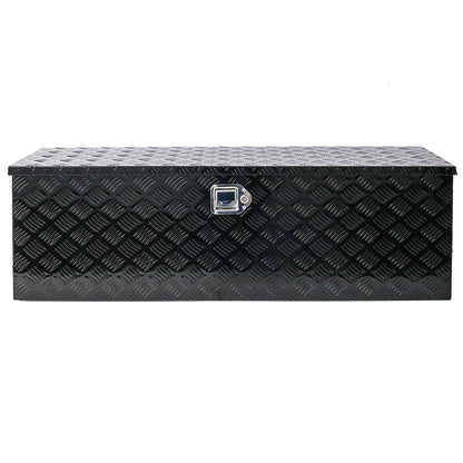 48inch Aluminum tool box,heavy duty truck bed tool box,outdoor trailer pickup storage tool box,RV storage organizer,underbody box w/lock keys,black 48x15x15inch Livingsource