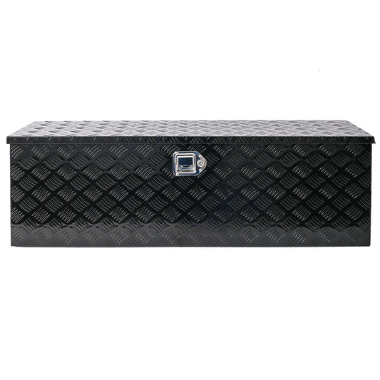 48inch Aluminum tool box,heavy duty truck bed tool box,outdoor trailer pickup storage tool box,RV storage organizer,underbody box w/lock keys,black 48x15x15inch Livingsource
