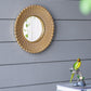 14" Gold Beaded Sunburst Mirror, Round Accent Wall Mirror for Living Room, Entryway, Bathroom, Office, Foyer Livingsource