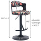 Adjustable Swivel Bar stool Solid wood backrest for Kitchen Counter and Dining Room 2pcs Black Livingsource