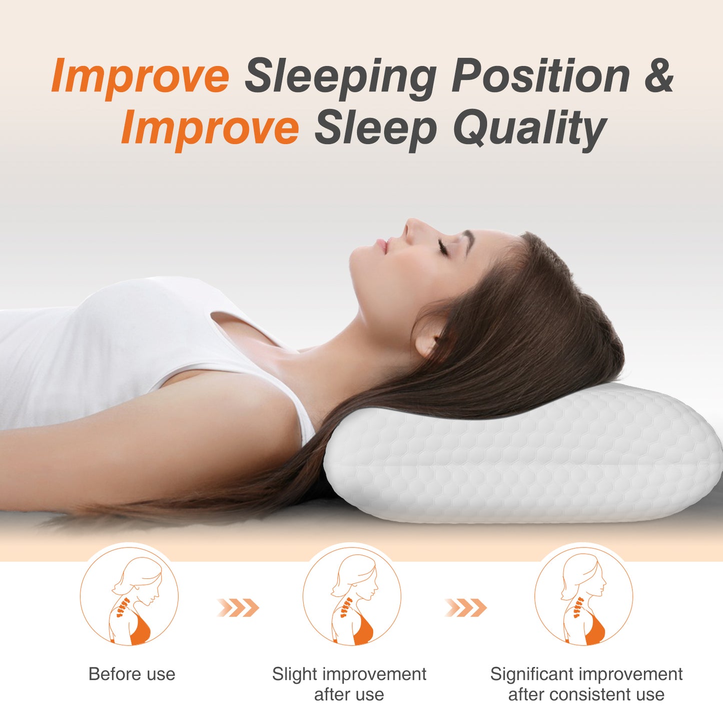 Foam pillow, sleeping pillow, soft and comfortable, removable, machine washable cover,1 pack,24 "x 16