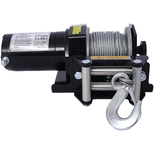 2000lb 12V ATV/UTV Electric Winch, Off-Road Waterproof Steel Cable Winch for ATV UTV Towing Trailer Winch - SolidRoot Buy Furniture USA