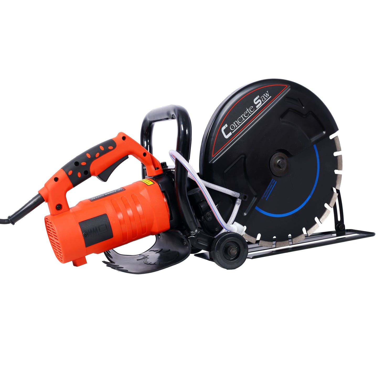 Electric 14" Cut Off Saw Wet/Dry Concrete Saw Cutter Guide Roller with Water Line Attachment