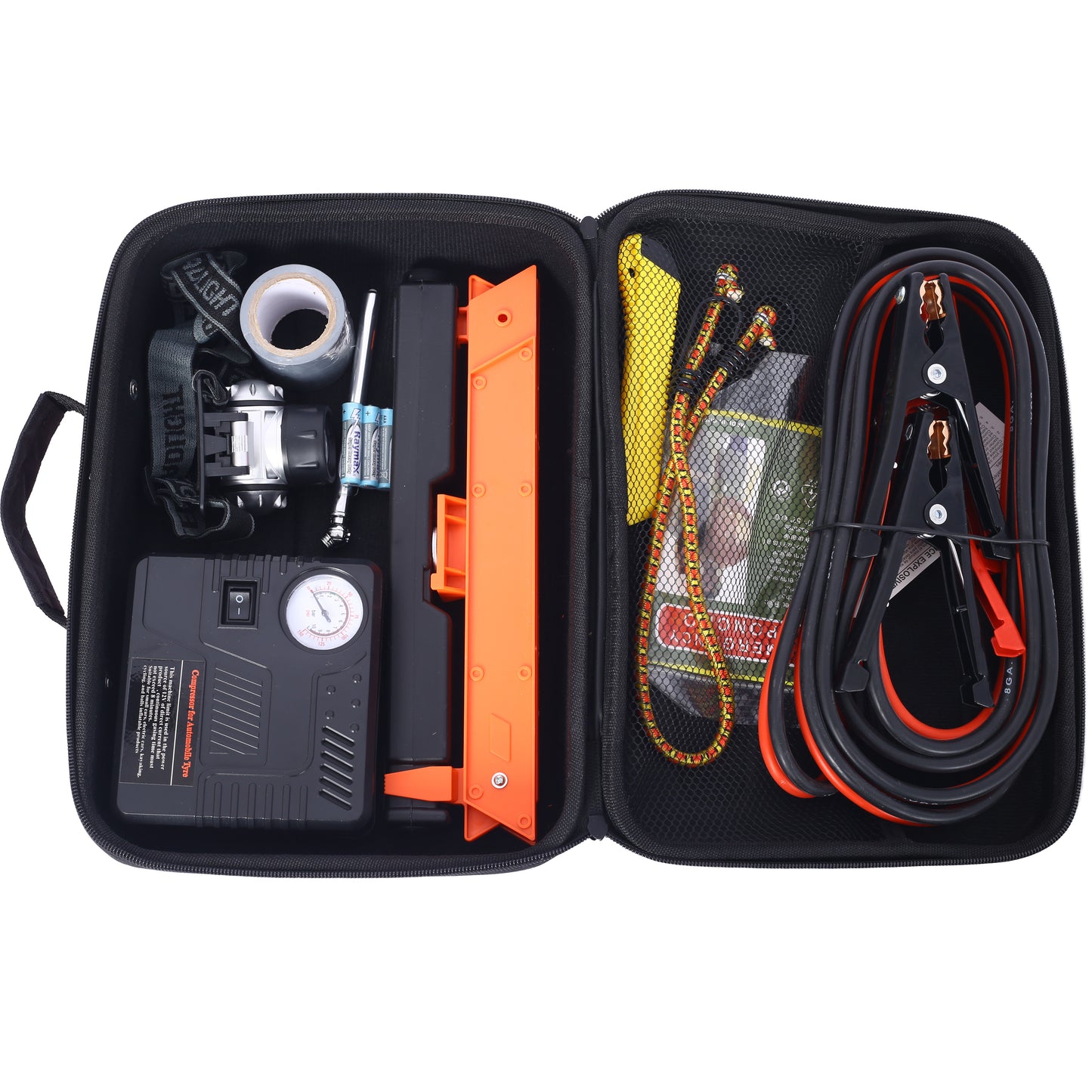 Auto Safety Emergency Kit, Emergency Car Kit with Portable Air Compressor