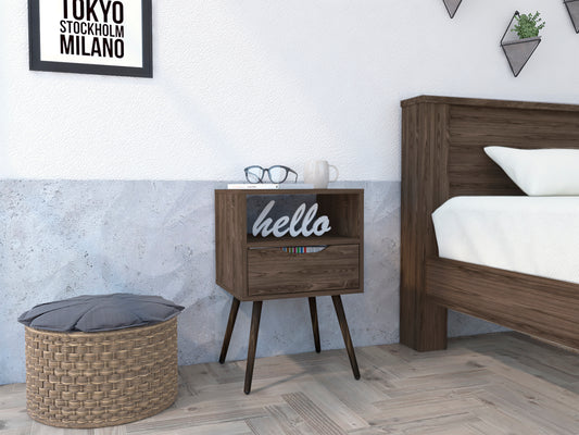 1-Drawer 1-Shelf Nightstand Dark Walnut SolidRoot Buy Furniture USA