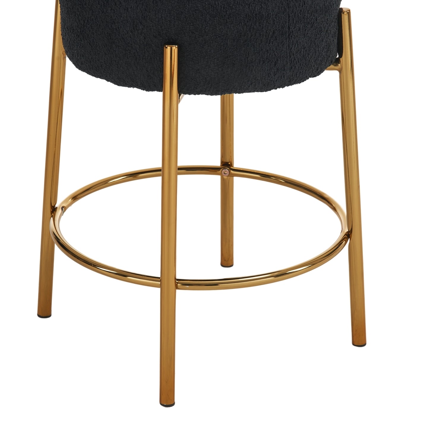 24" Tall, Round Bar Stools, Set of 2 - Contemporary upholstered dining stools for kitchens, coffee shops and bar stores - Includes sturdy hardware support legs