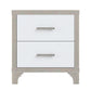 Elegant High Gloss Nightstand with Metal Handle,Mirrored Bedside Table with 2 Drawers for Bedroom,Living Room,White Livingsource