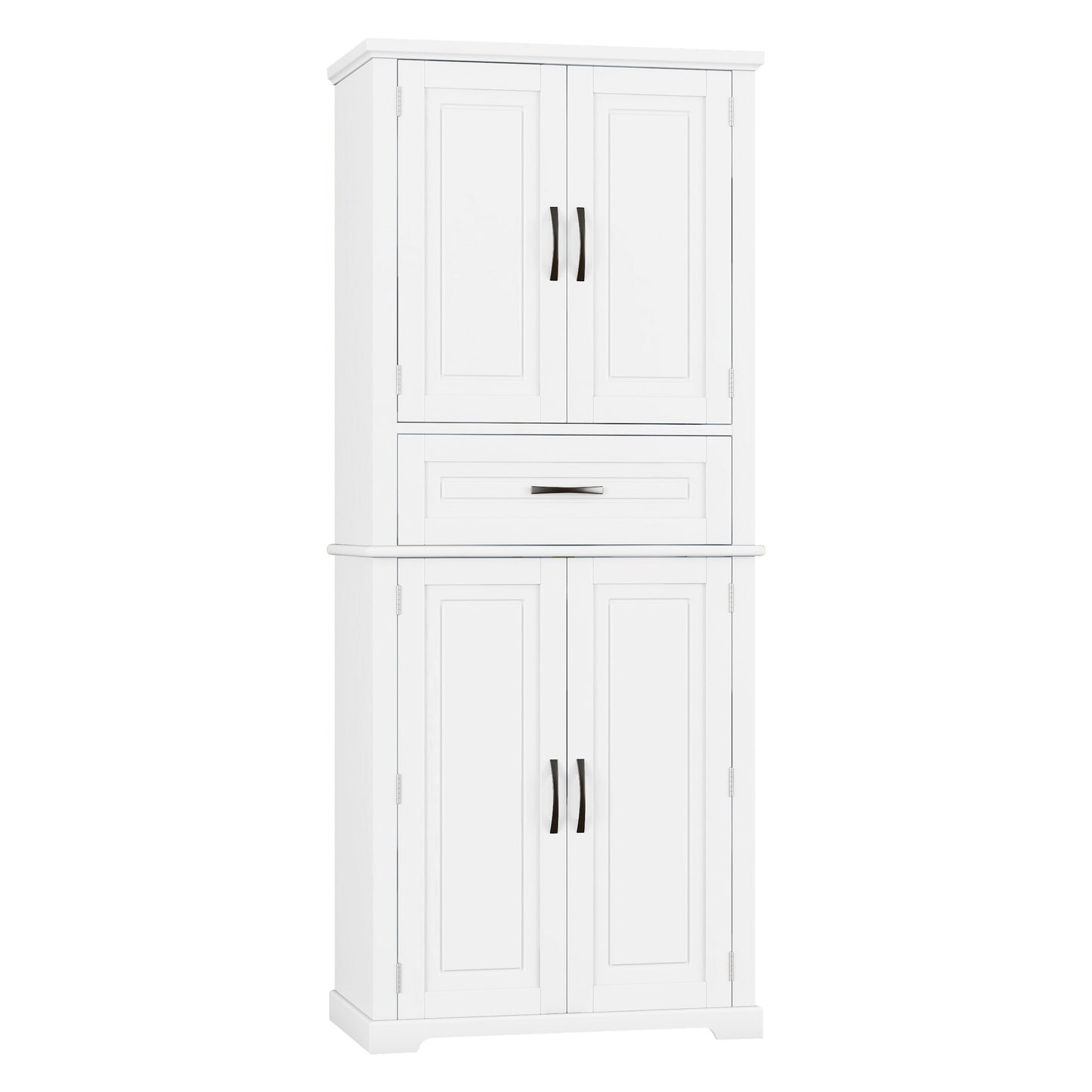 Bathroom Storage Cabinet with Multi-Functional Storage Space, Drawer with Slide Rails, Adjustable Shelf, White