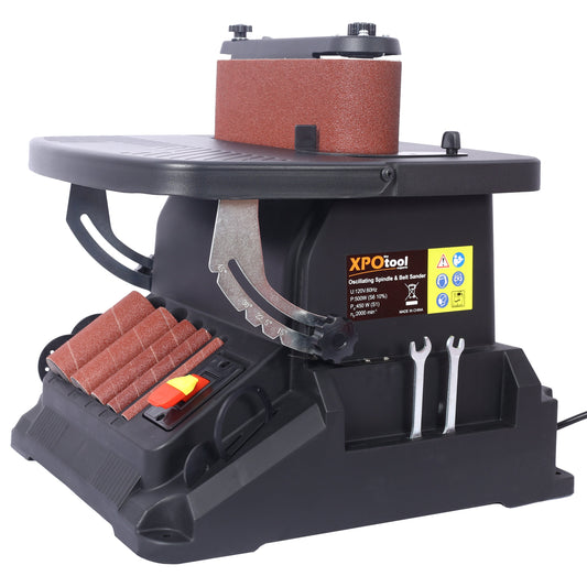 Vertical Oscillating Spindle Sander & Belt Sander, 2 IN 1 Combination Woodworking Machine Livingsource