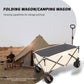 Folding Wagon, Heavy Duty Utility Beach Wagon Cart for Sand with Big Wheels, Adjustable Handle&Drink Holders for Shopping, Camping,Garden and Outdoor Livingsource